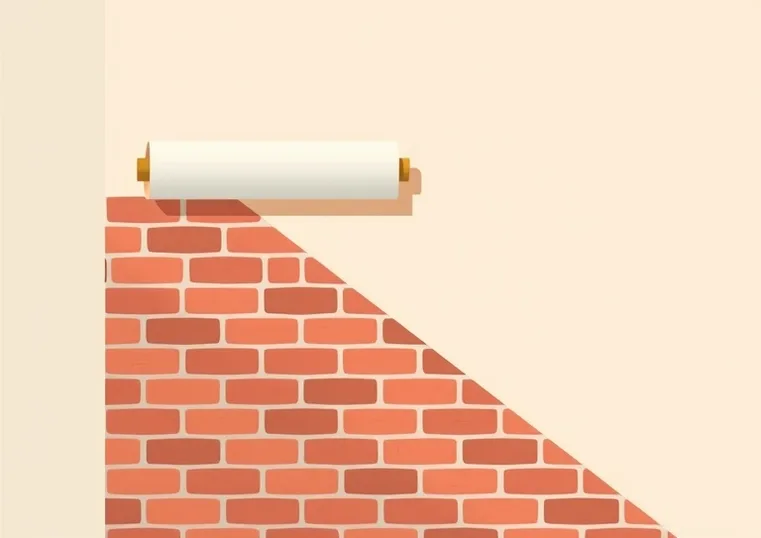 Pose de papier peint, rouleau et brosse à maroufler